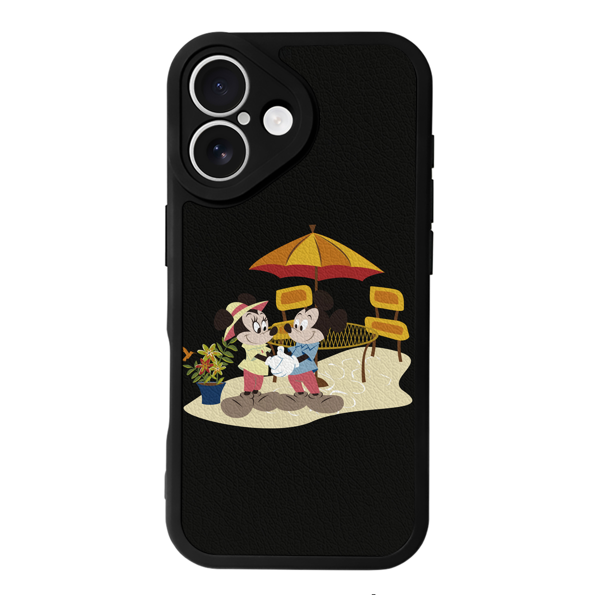 （画像用） ミッキーマウス Mickey Mouse 【iPhone 16シリーズ対応】シリコンスマホケース（レザー調） 材質：シリコン